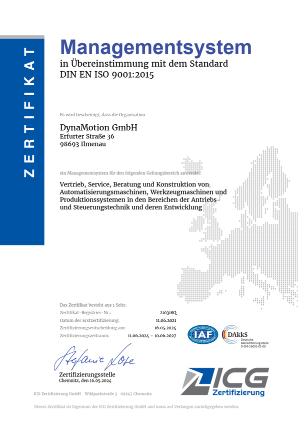 ICG 9001 Zertifikat DynaMotion DE smallweb
