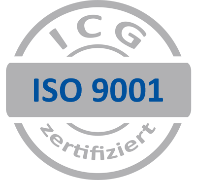 ISO 9001 grau blau ICG